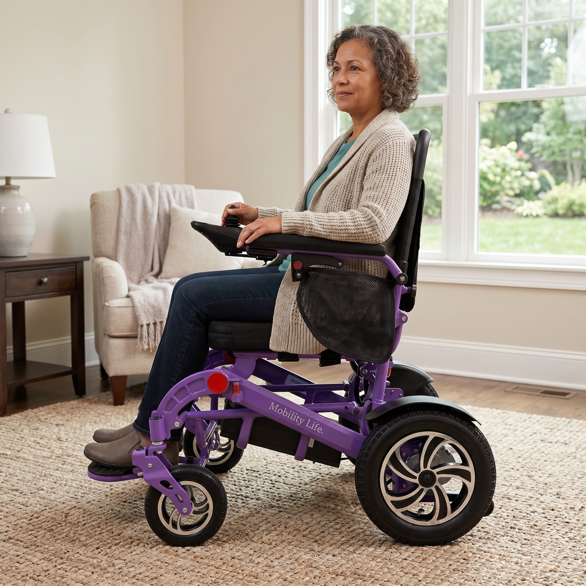 Mobility Life ML-250 – Comfort Electric Wheelchair (Purple)