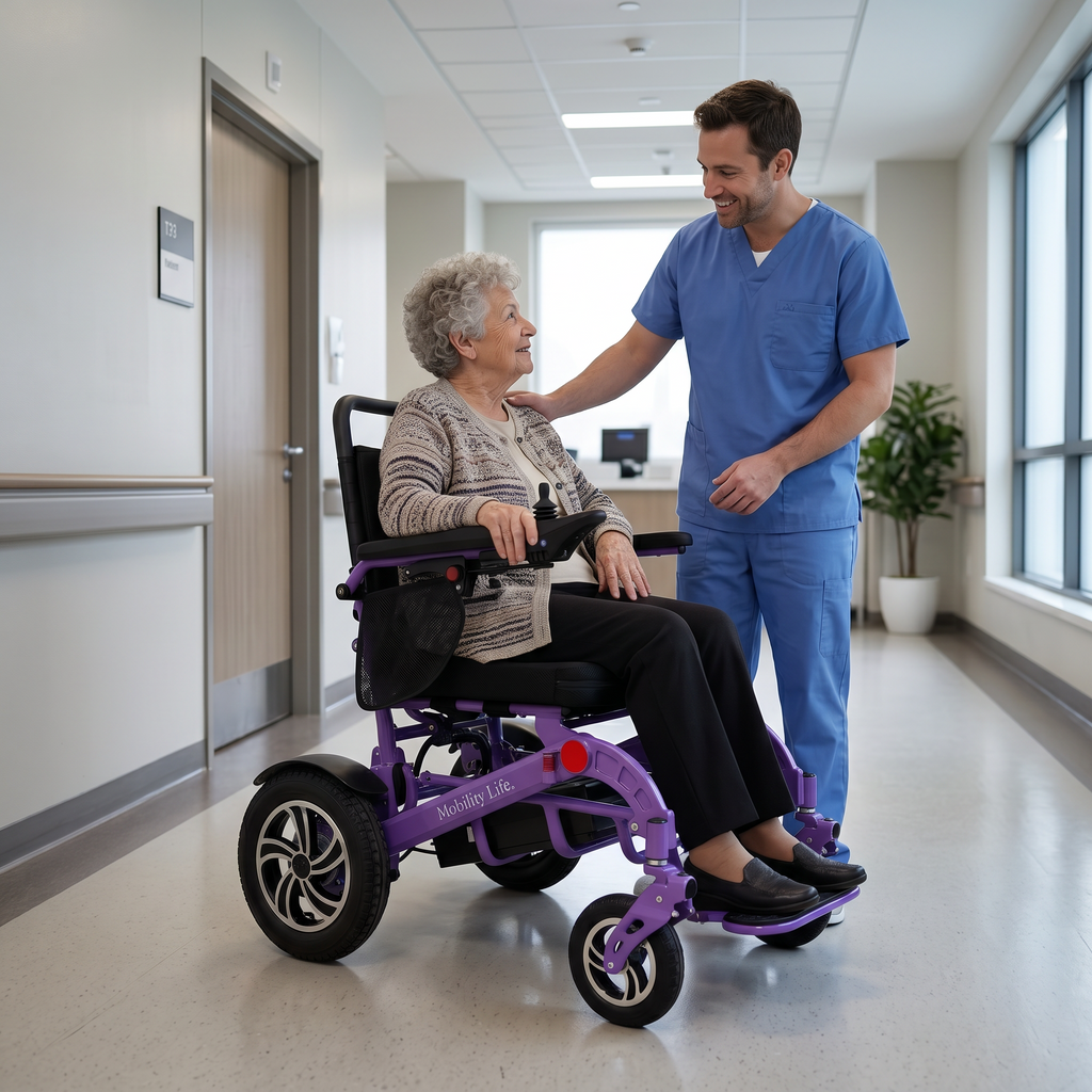Mobility Life ML-250 – Comfort Electric Wheelchair (Purple)