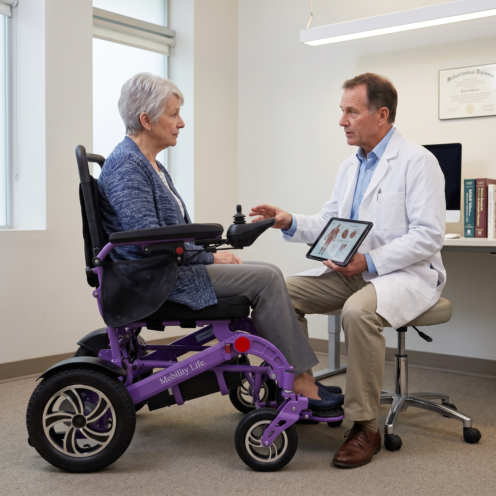 Mobility Life ML-250 – Comfort Electric Wheelchair (Purple)