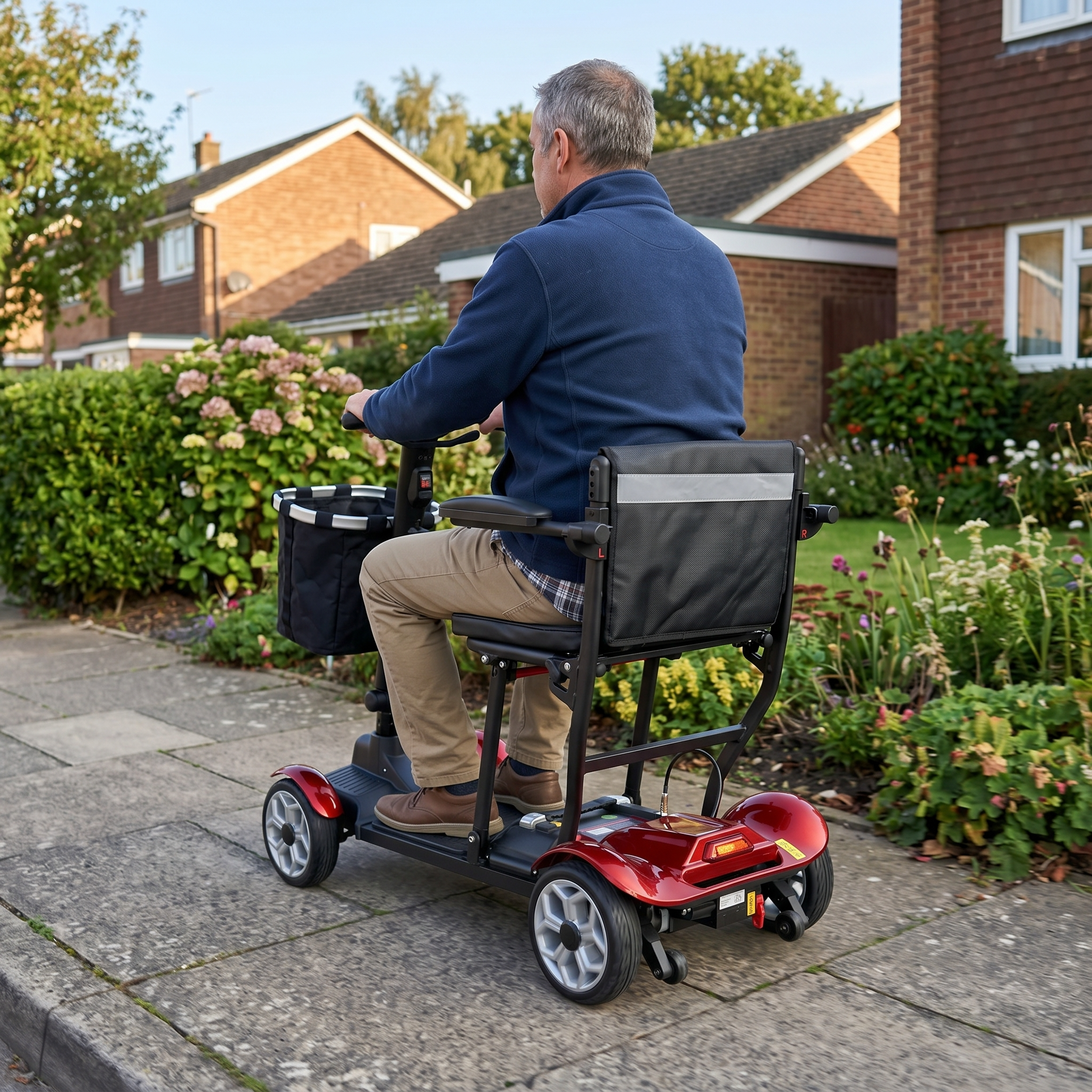Mobility Life ML-500 – Compact Folding Mobility Scooter (Red)