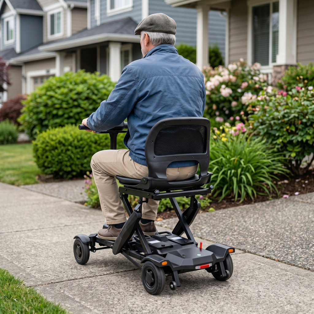 Mobility Life ML-600 – Prime Automatic Folding Mobility Scooter (Black)