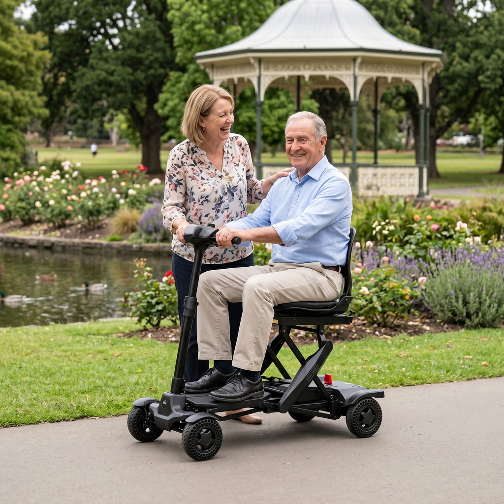 Mobility Life ML-600 – Prime Automatic Folding Mobility Scooter (Black)