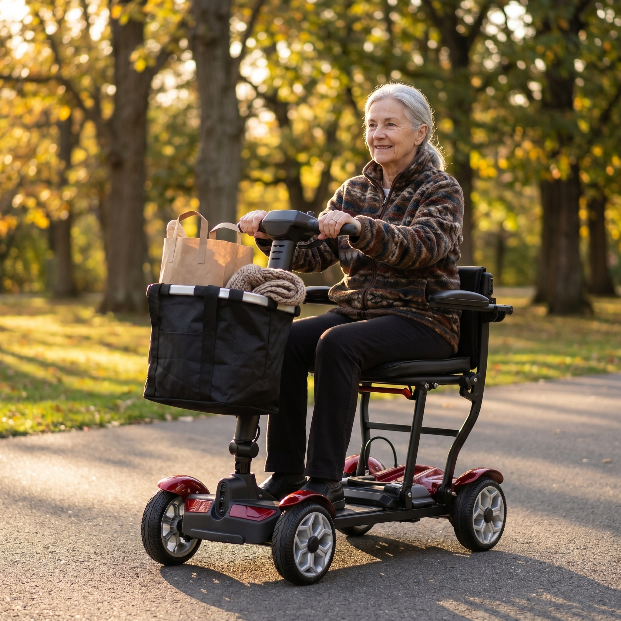 Mobility Life ML-500 – Compact Folding Mobility Scooter (Red)