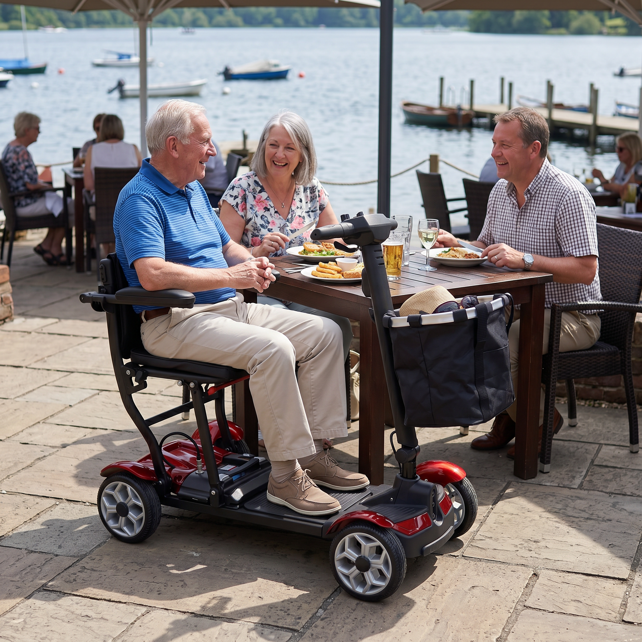 Mobility Life ML-500 – Compact Folding Mobility Scooter (Red)